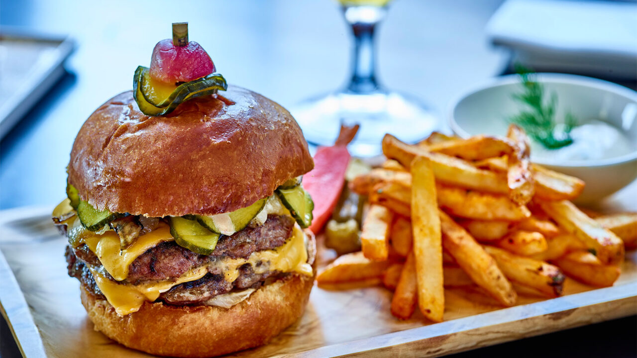 Burger and fries