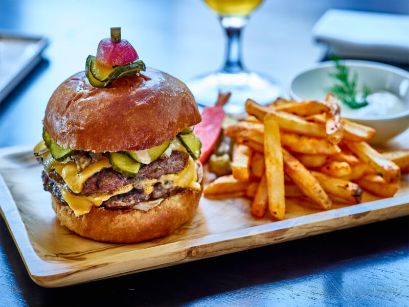 Burger and fries