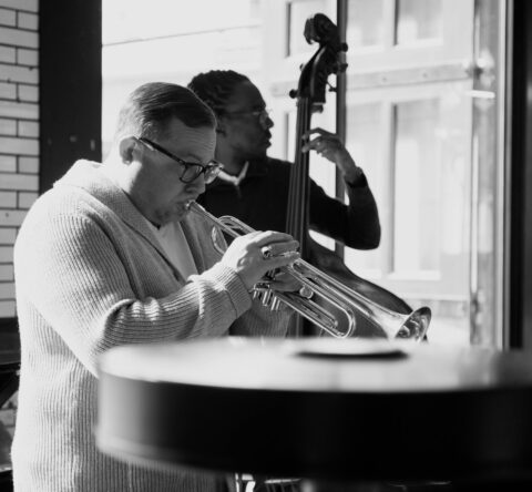 man playing the horn