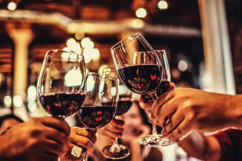 four glasses of wine