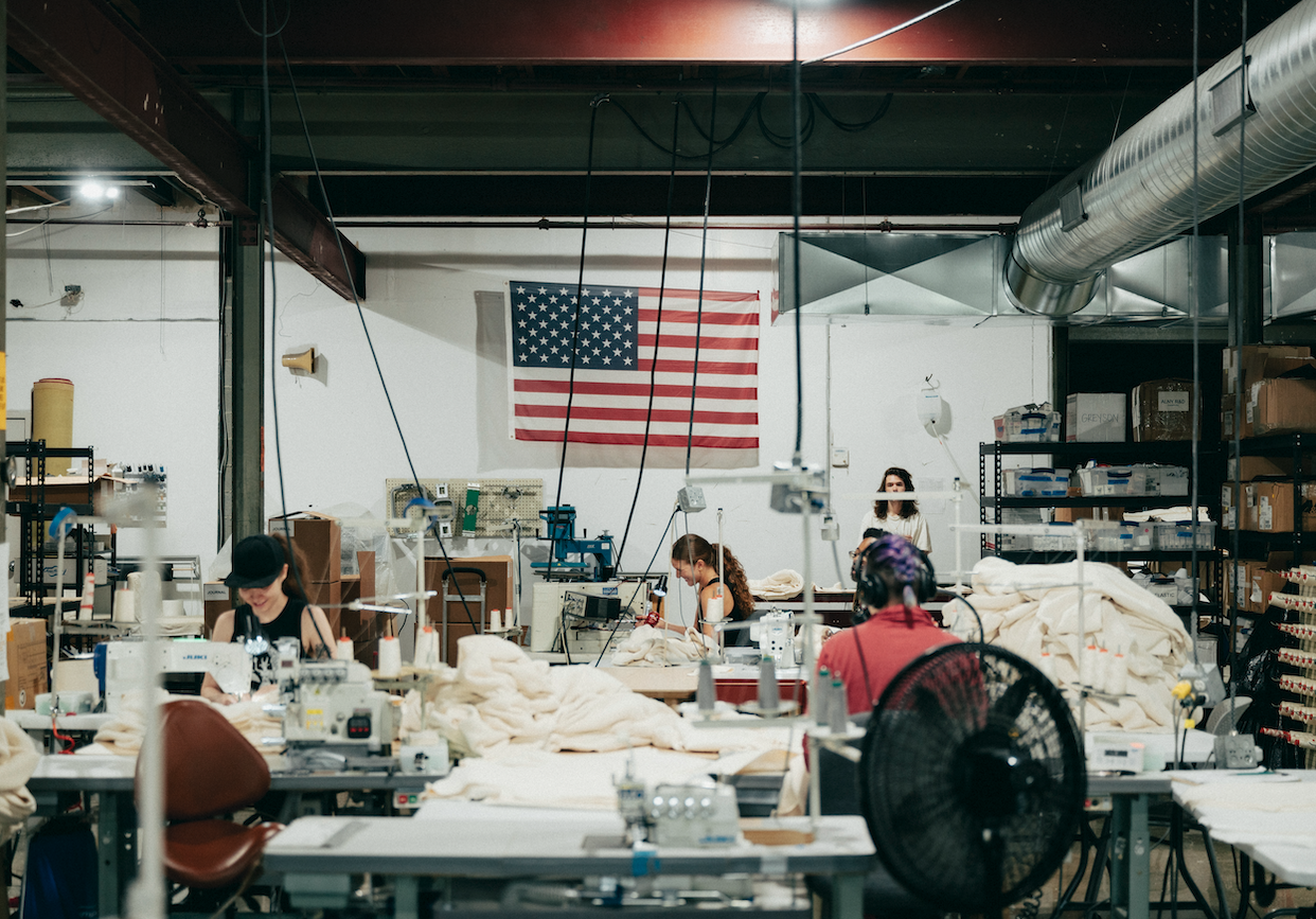 room where many people are working on upholstery